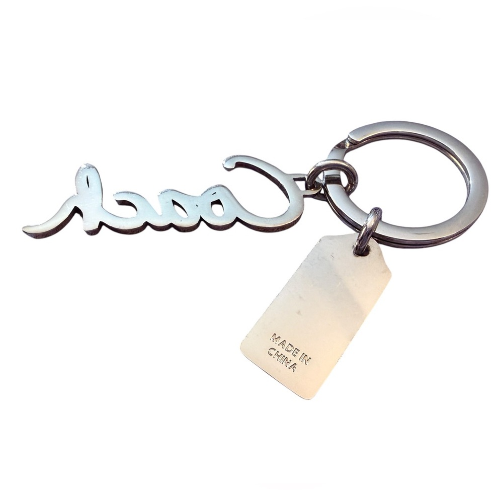 Coach Purple and Silver Script Logo Keychain - Picture 4 of 9